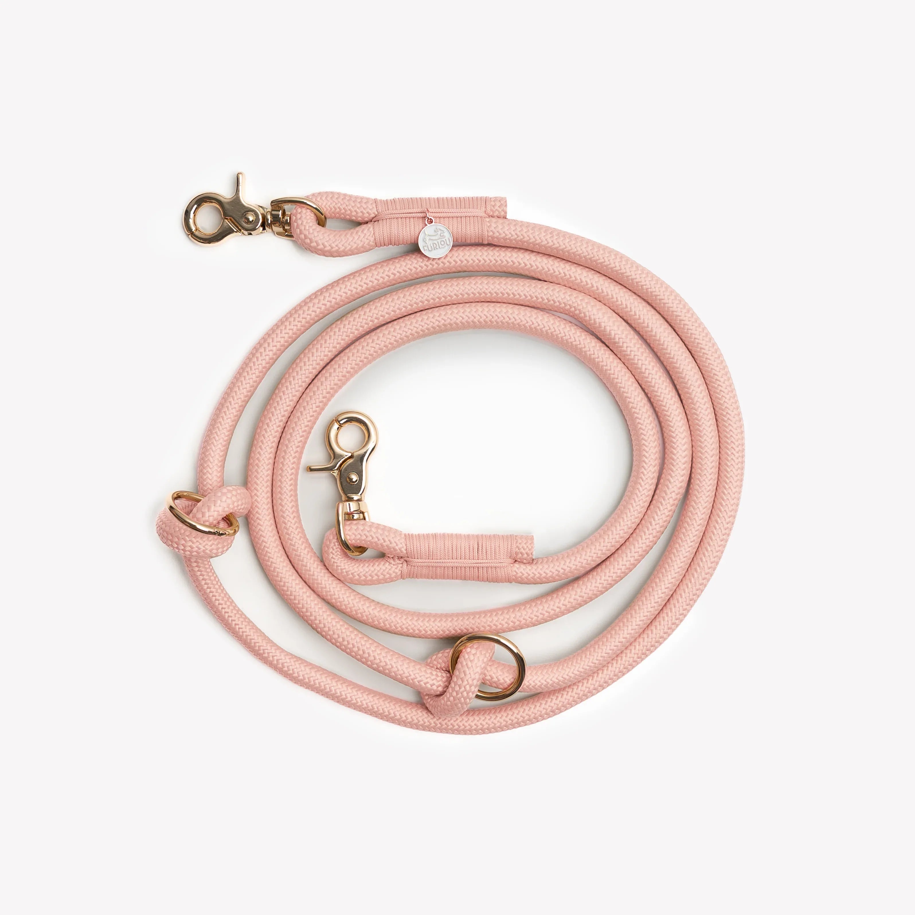 Hands Free Braided Leash | Powder Rose 2 - MiniPaw Luxe