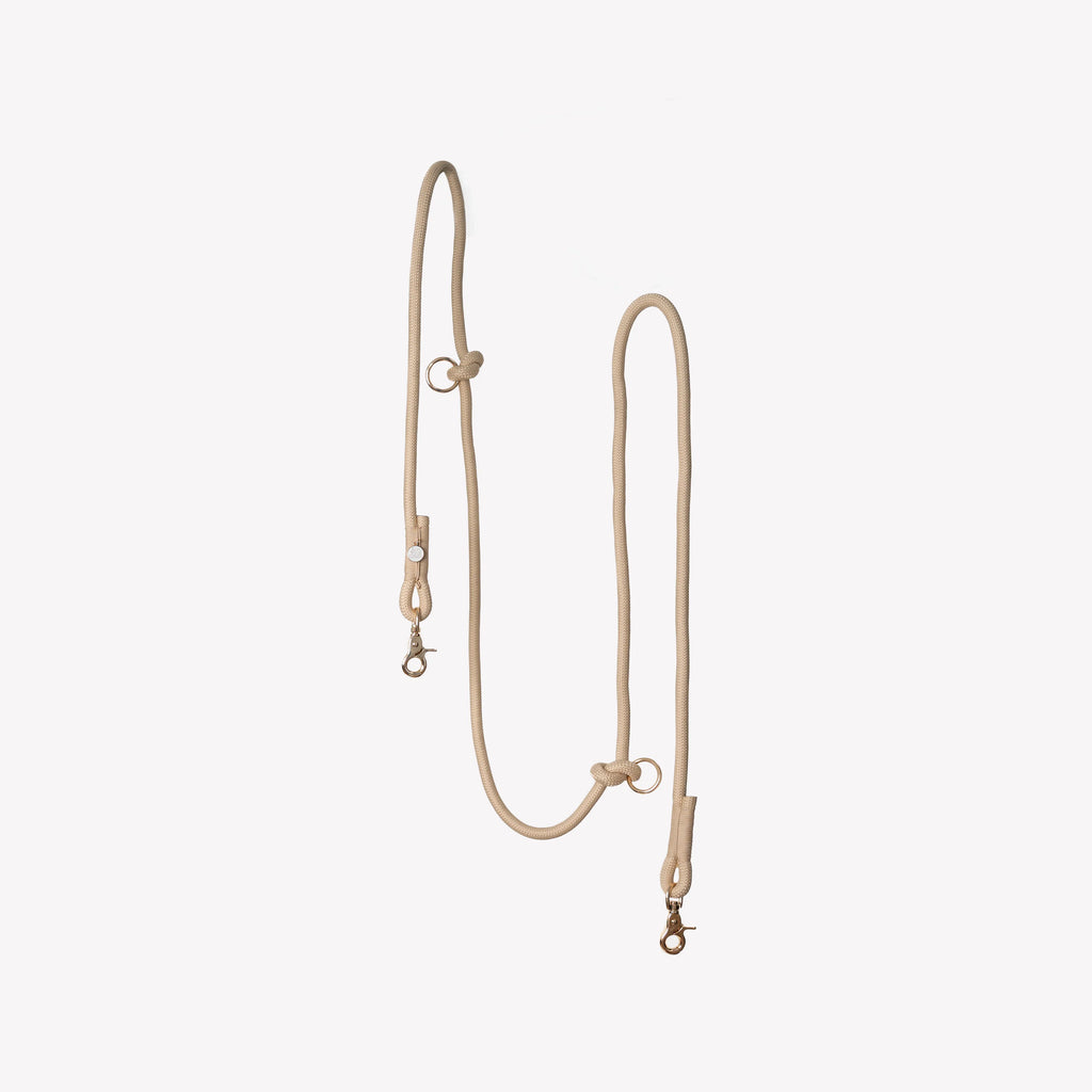 Hands Free Braided Leash | Tan 1 - MiniPaw Luxe