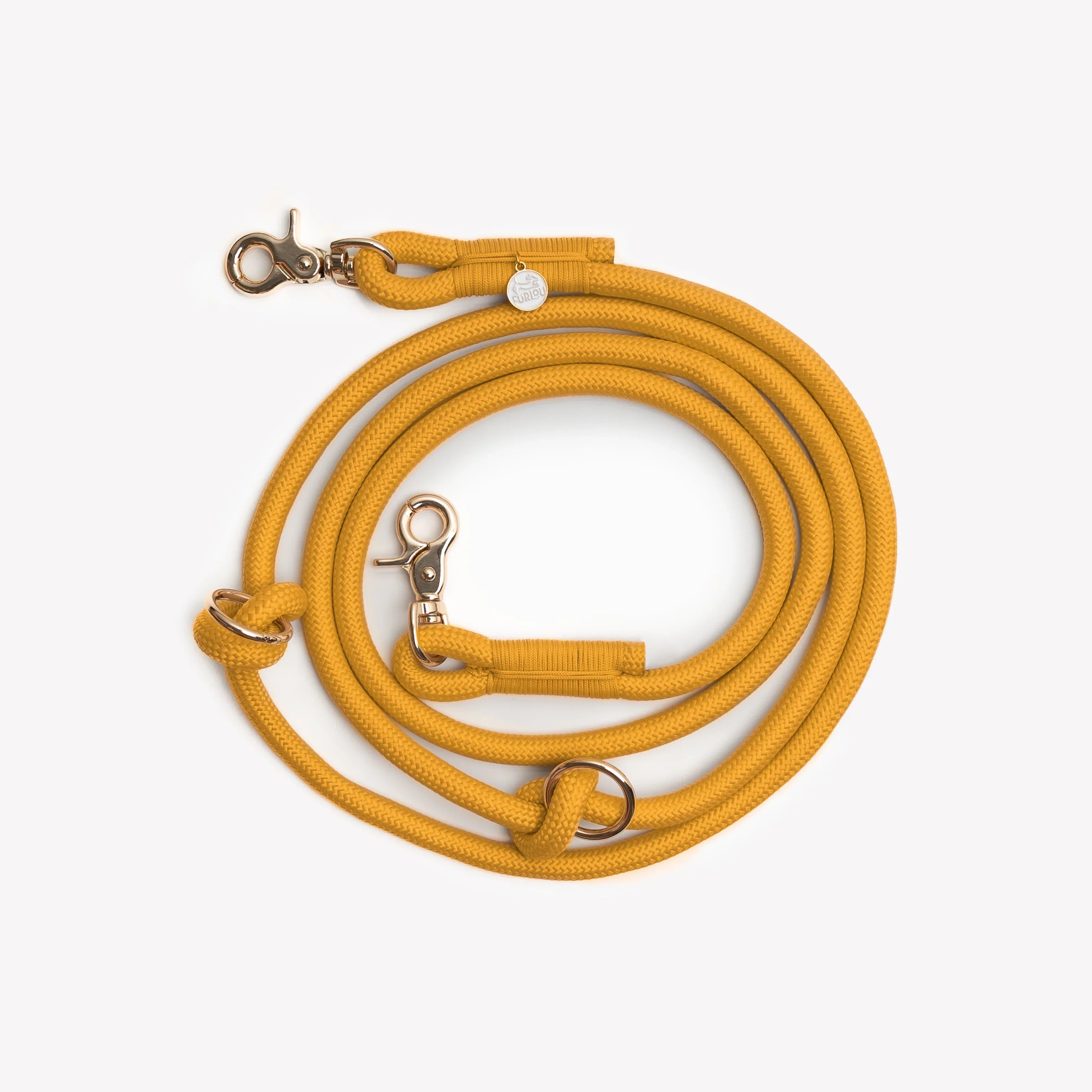Hands Free Braided Leash | Yellow 2 - MiniPaw Luxe