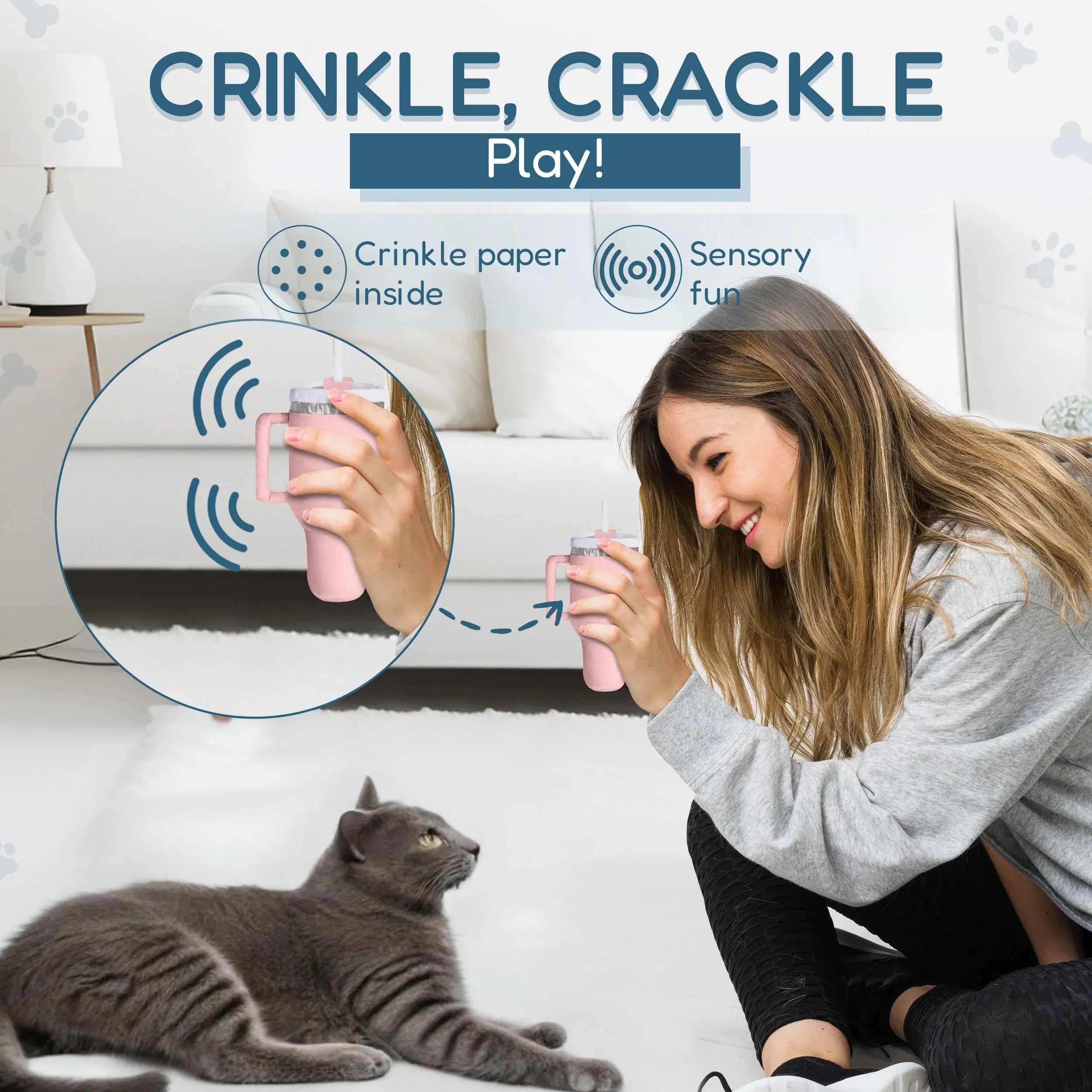 Kitty Cup Tumbler Crinkle Toy with Catnip 6 - MiniPaw Luxe