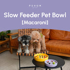 [Macaroni] Slow Feeder Dog Bowls - Yellow / Frozen Blue / Purple 13 - MiniPaw Luxe