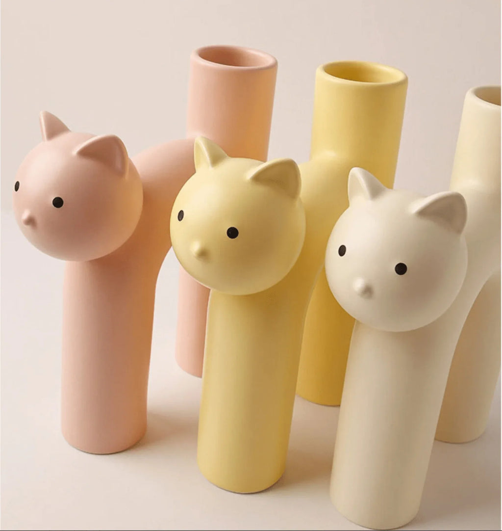 Modern Ceramic Cat Vase 3 - MiniPaw Luxe