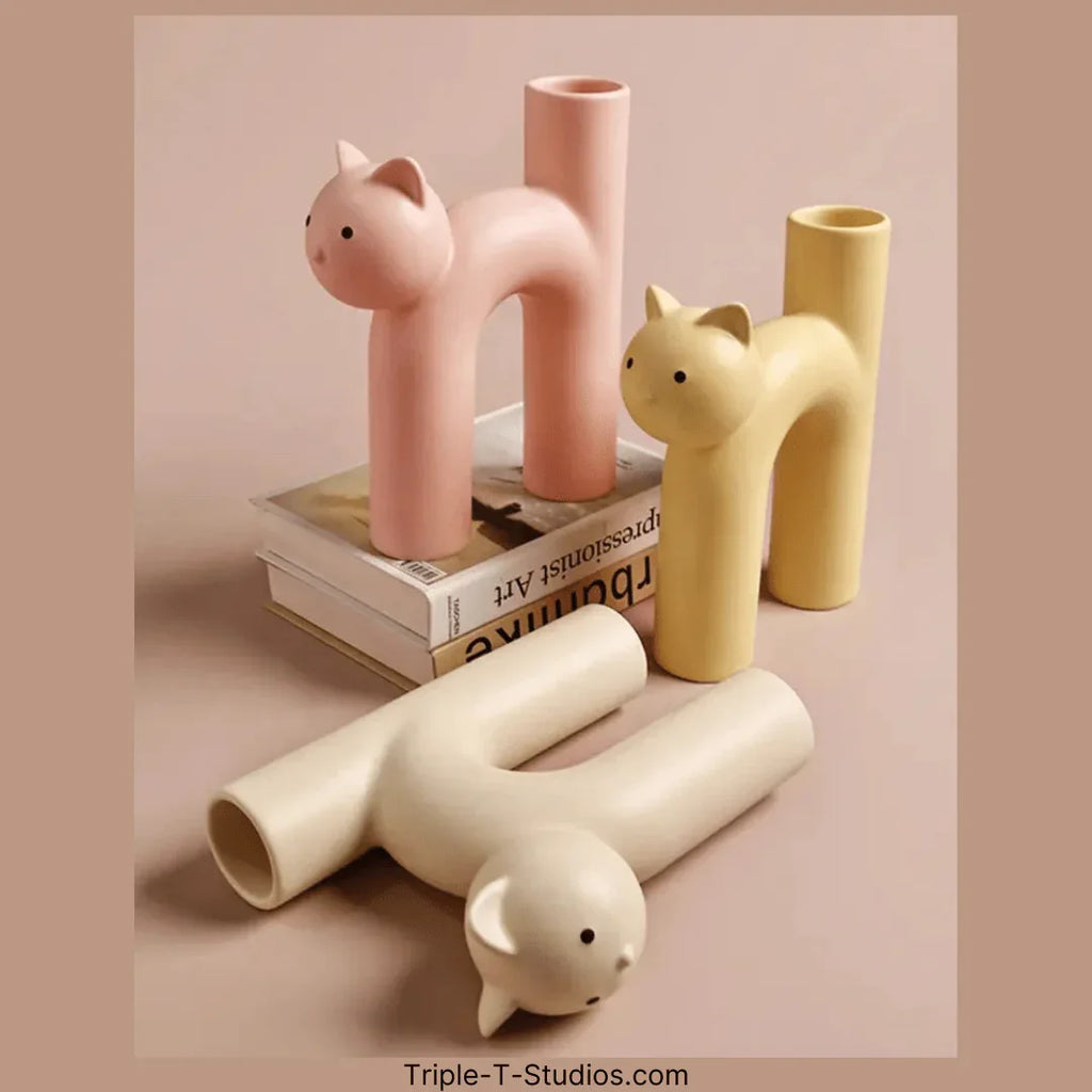 Modern Ceramic Cat Vase 7 - MiniPaw Luxe