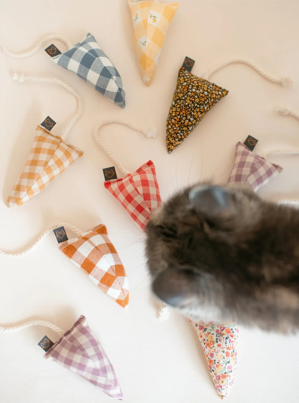 Modern Mouse Catnip Toy | Gingham 3 - MiniPaw Luxe