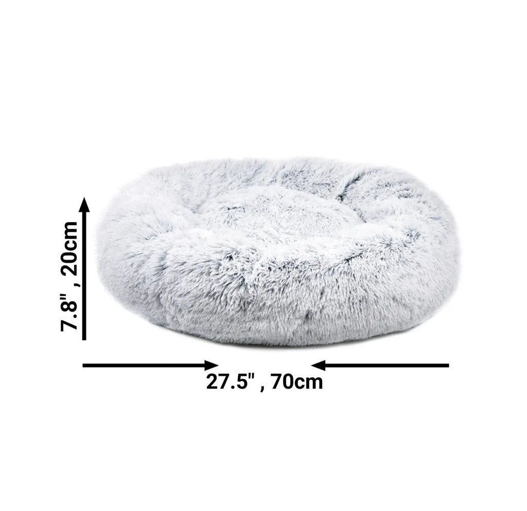 Mr. Peanut's 28" OrthoPlush® Pet Bed - Snowflake White Two Tone 11 - MiniPaw Luxe