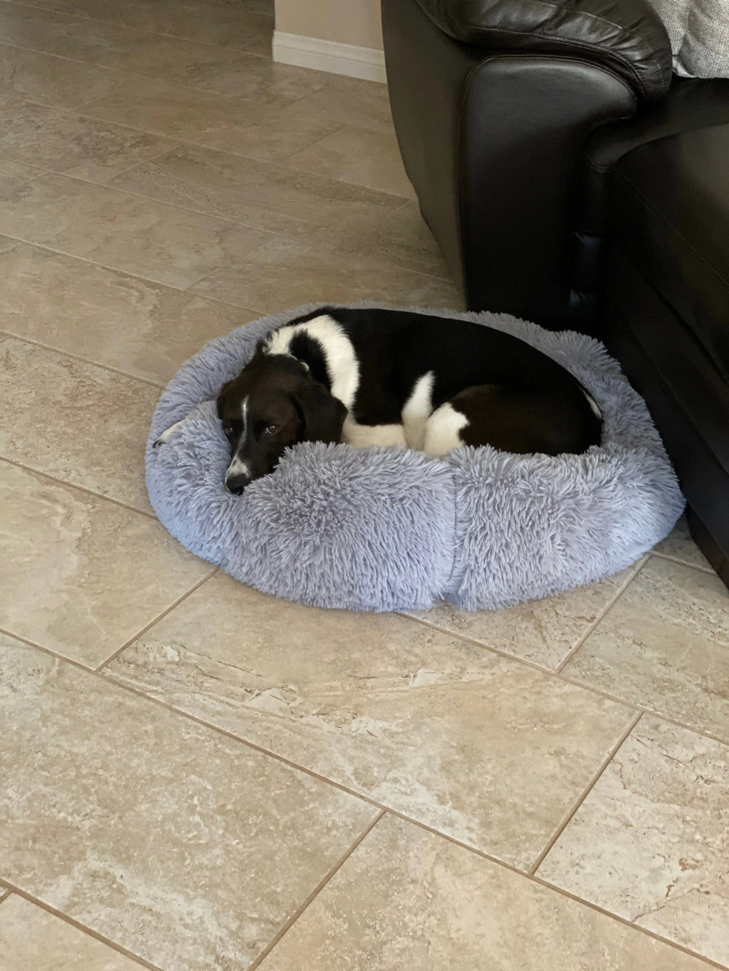 Mr. Peanut's 28" OrthoPlush® Pet Bed - Snowflake White Two Tone 21 - MiniPaw Luxe