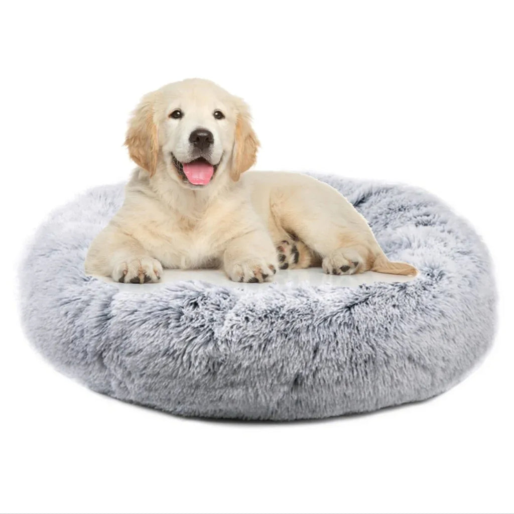 Mr. Peanut's 28" OrthoPlush® Pet Bed - Snowflake White Two Tone 22 - MiniPaw Luxe