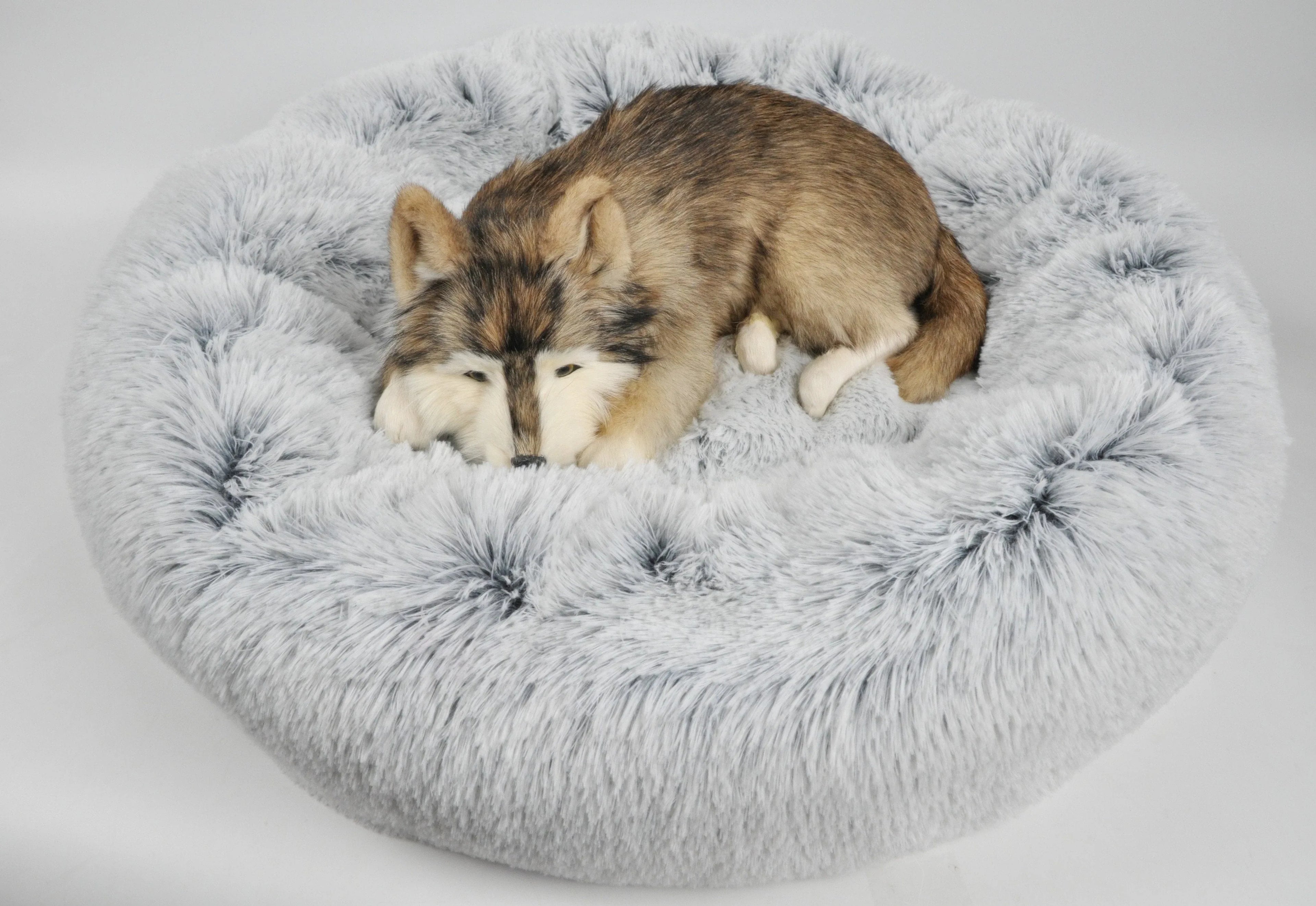 Mr. Peanut's 28" OrthoPlush® Pet Bed - Snowflake White Two Tone 27 - MiniPaw Luxe