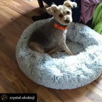 Mr. Peanut's 28" OrthoPlush® Pet Bed - Snowflake White Two Tone 38 - MiniPaw Luxe