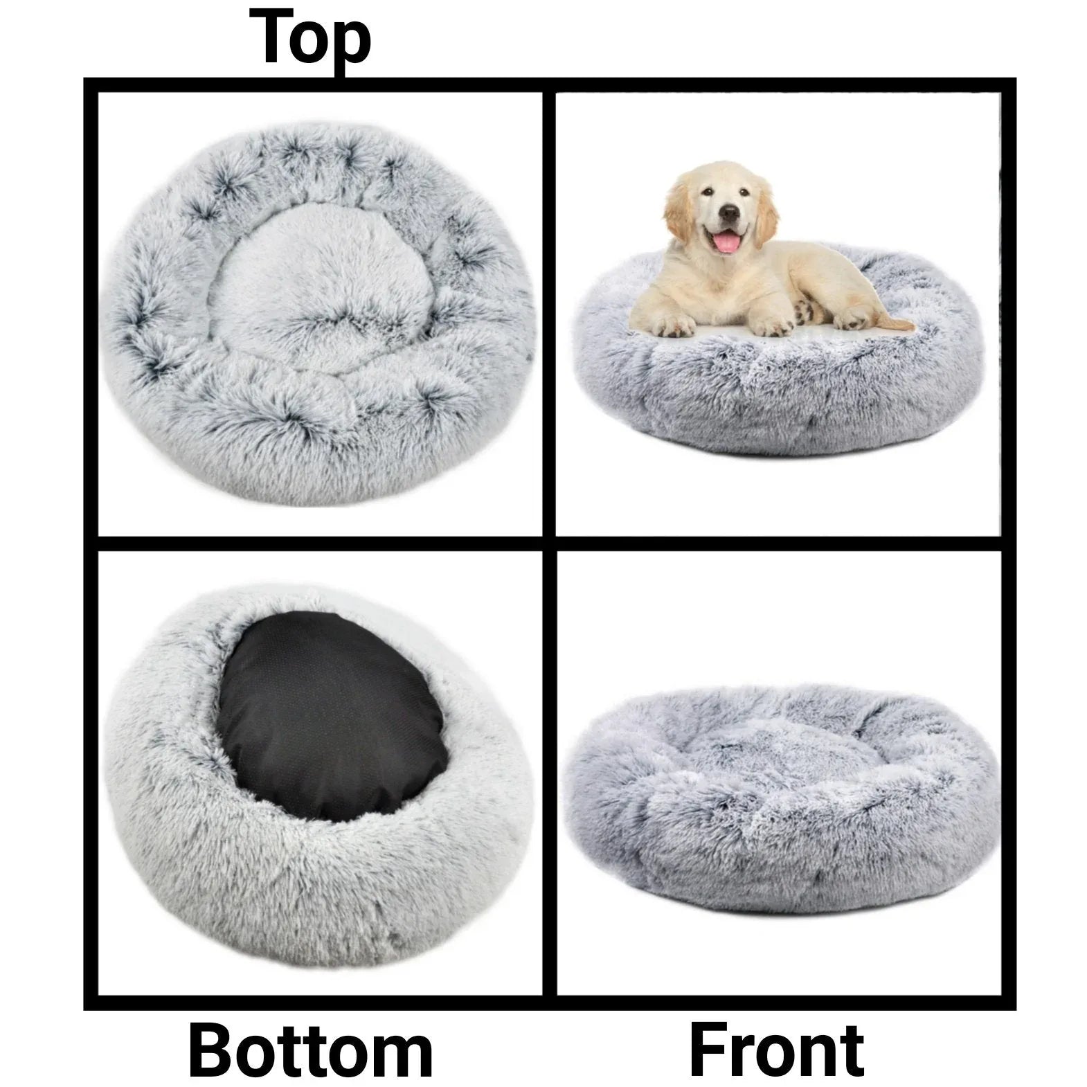 Mr. Peanut's 28" OrthoPlush® Pet Bed - Snowflake White Two Tone 4 - MiniPaw Luxe