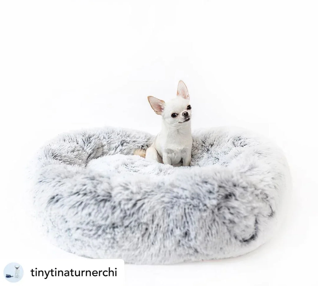 Mr. Peanut's 28" OrthoPlush® Pet Bed - Snowflake White Two Tone 5 - MiniPaw Luxe