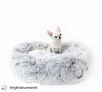 Mr. Peanut's 28" OrthoPlush® Pet Bed - Snowflake White Two Tone 5 - MiniPaw Luxe