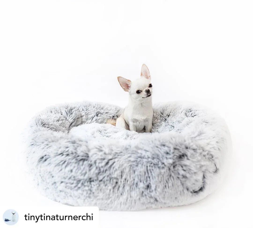 Mr. Peanut's 28" OrthoPlush® Pet Bed - Snowflake White Two Tone 5 - MiniPaw Luxe