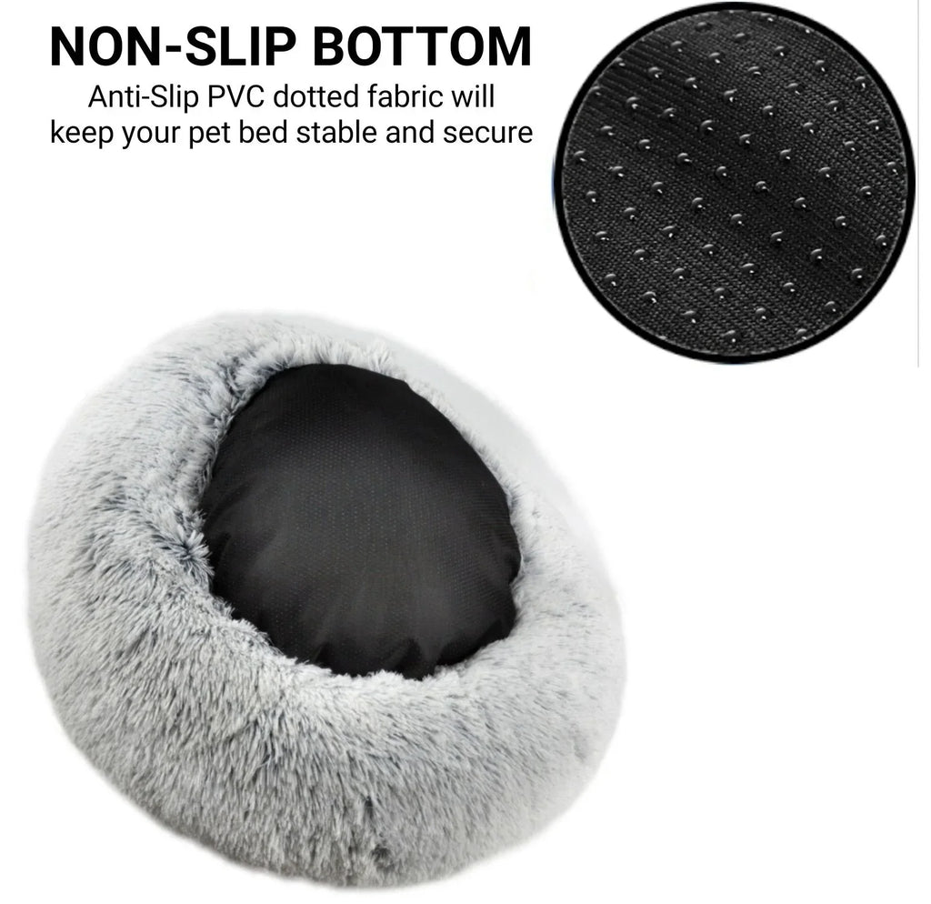 Mr. Peanut's 28" OrthoPlush® Pet Bed - Snowflake White Two Tone 7 - MiniPaw Luxe