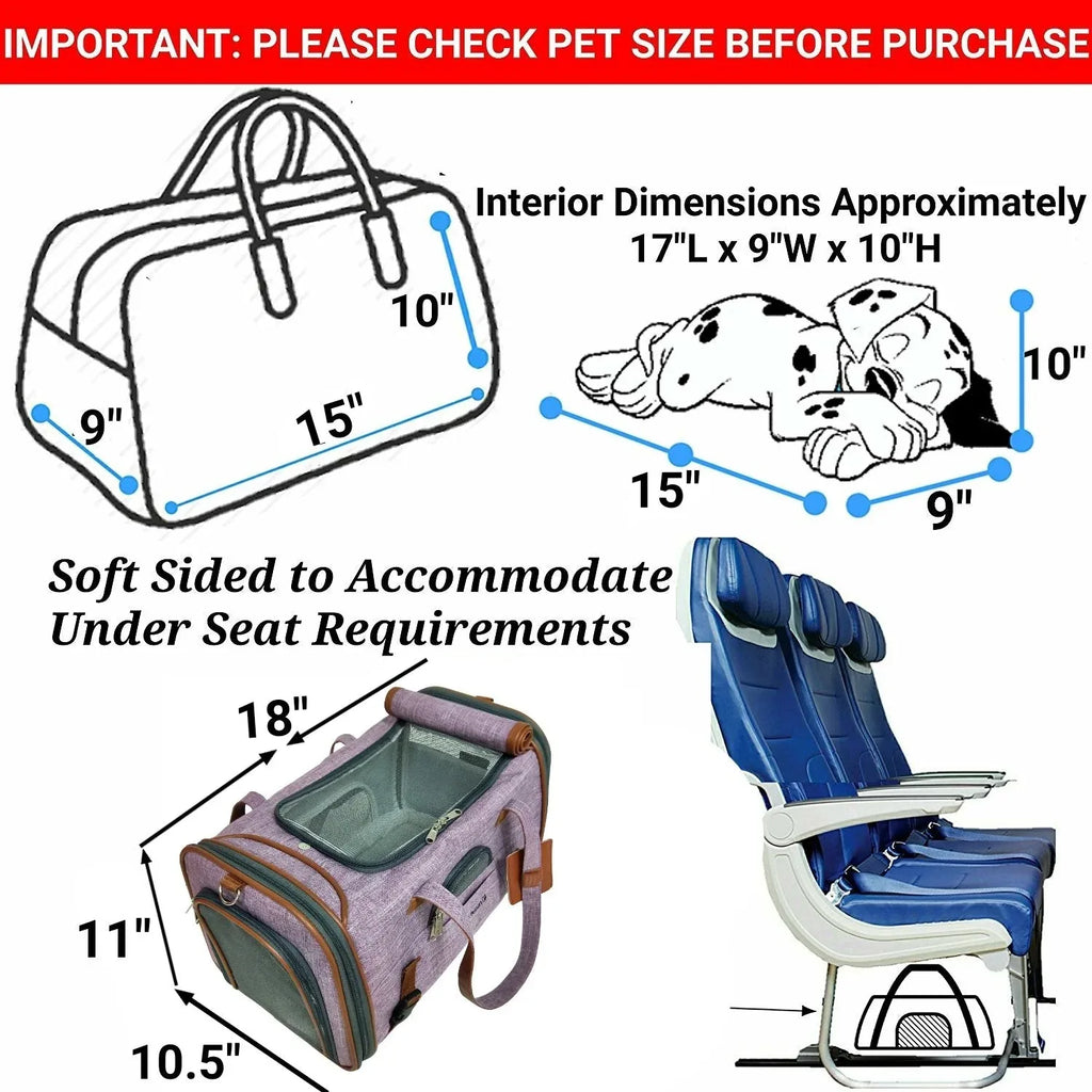 Mr. Peanut's Gold Series Standard Size Airline Compliant Pet Carrier 18 - MiniPaw Luxe
