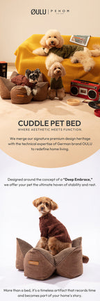 OULU X PEHOM - CUDDLE PET PILLOW BED | Navy Blue / Olive Green / Canyon Brown 17 - MiniPaw Luxe