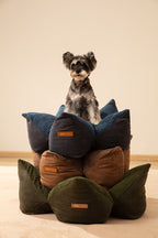 OULU X PEHOM - CUDDLE PET PILLOW BED | Navy Blue / Olive Green / Canyon Brown 1 - MiniPaw Luxe