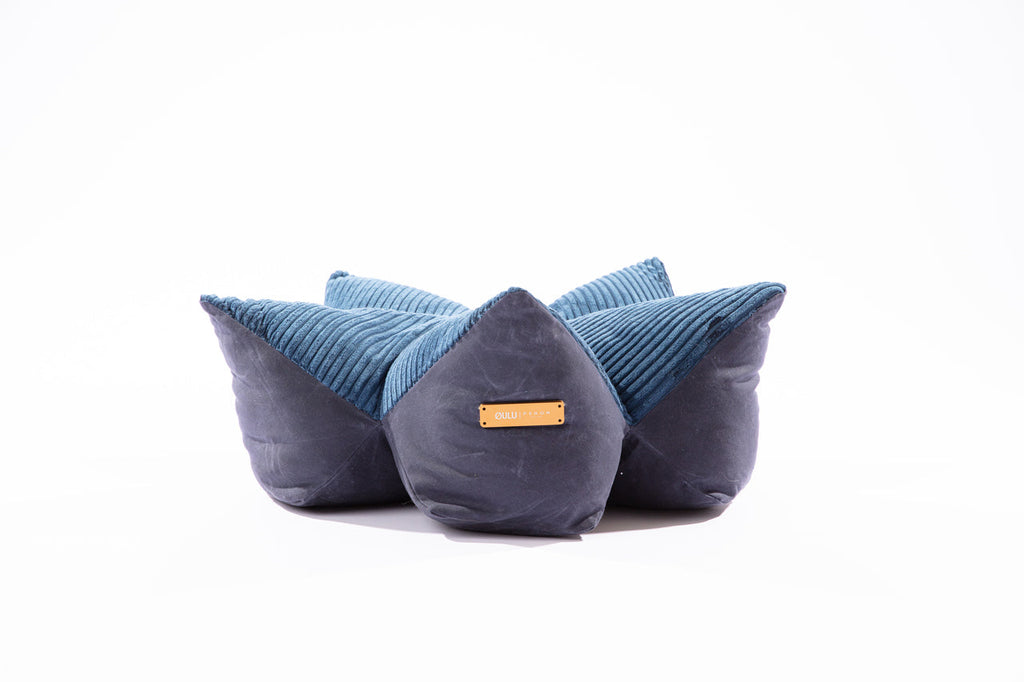 OULU X PEHOM - CUDDLE PET PILLOW BED | Navy Blue / Olive Green / Canyon Brown 2 - MiniPaw Luxe