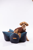 OULU X PEHOM - CUDDLE PET PILLOW BED | Navy Blue / Olive Green / Canyon Brown 5 - MiniPaw Luxe