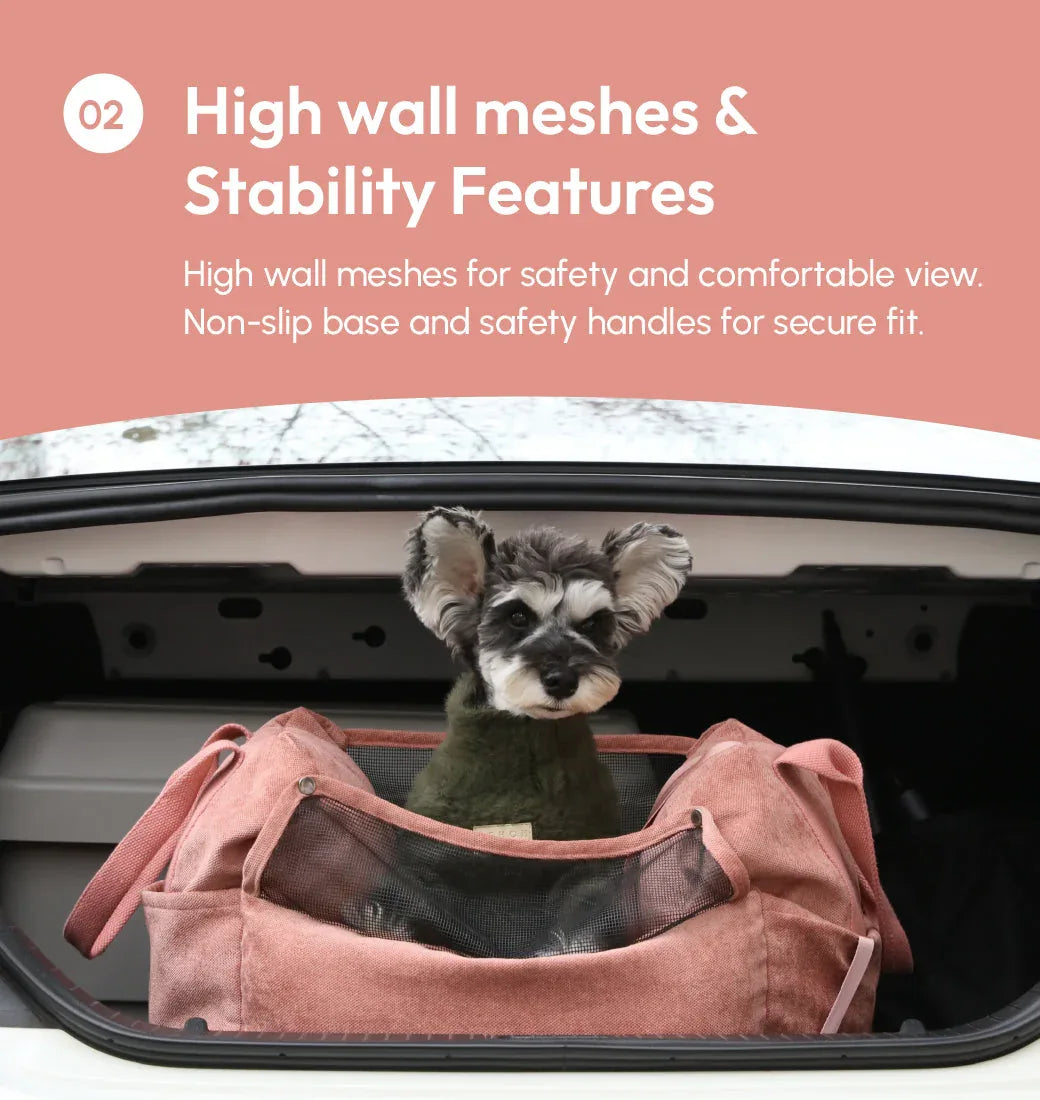 Puff Guard Dog Car Seat | Pink 17 - MiniPaw Luxe