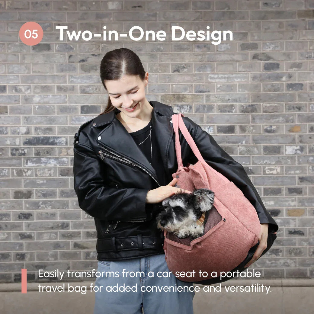 Puff Guard Dog Car Seat | Pink 20 - MiniPaw Luxe