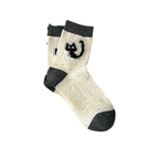 Black Cat on Cream | Flecked Cat Socks