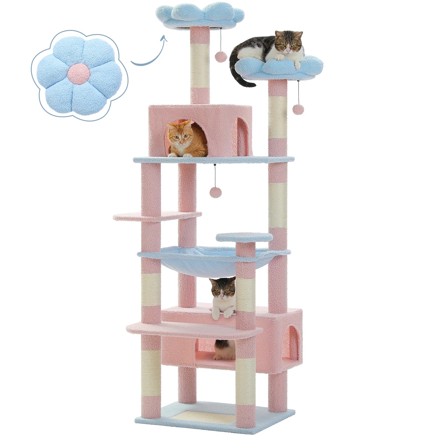 Luxury Multi-Level Cat Tower with Hammock