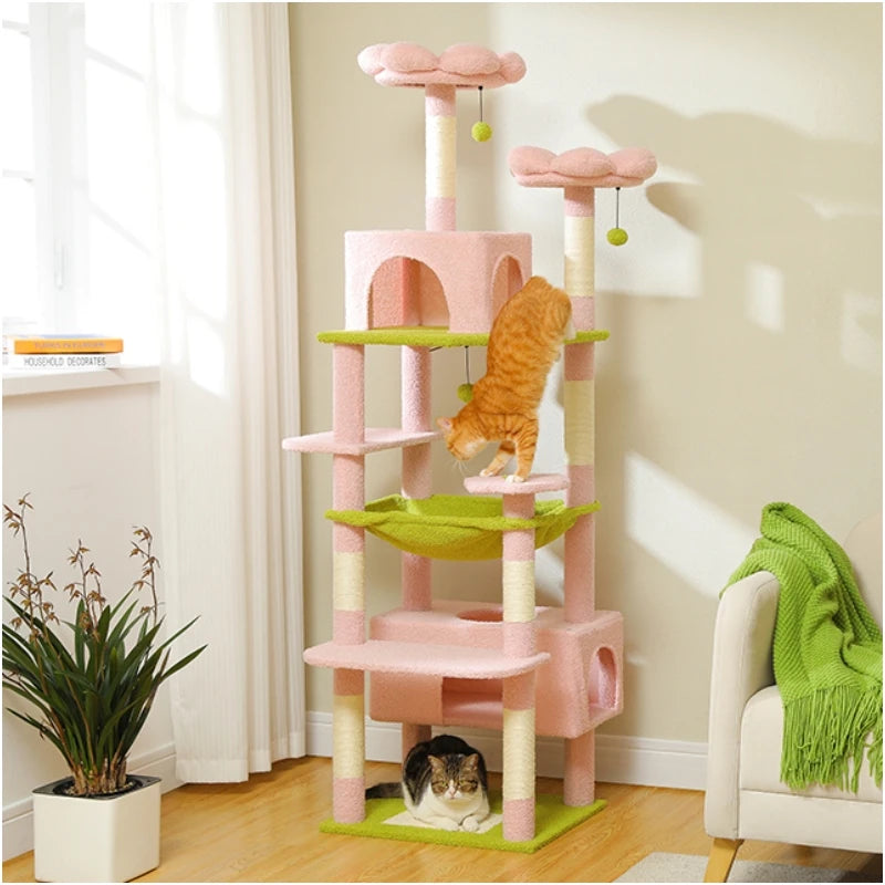 Luxury Multi-Level Cat Tower with Hammock