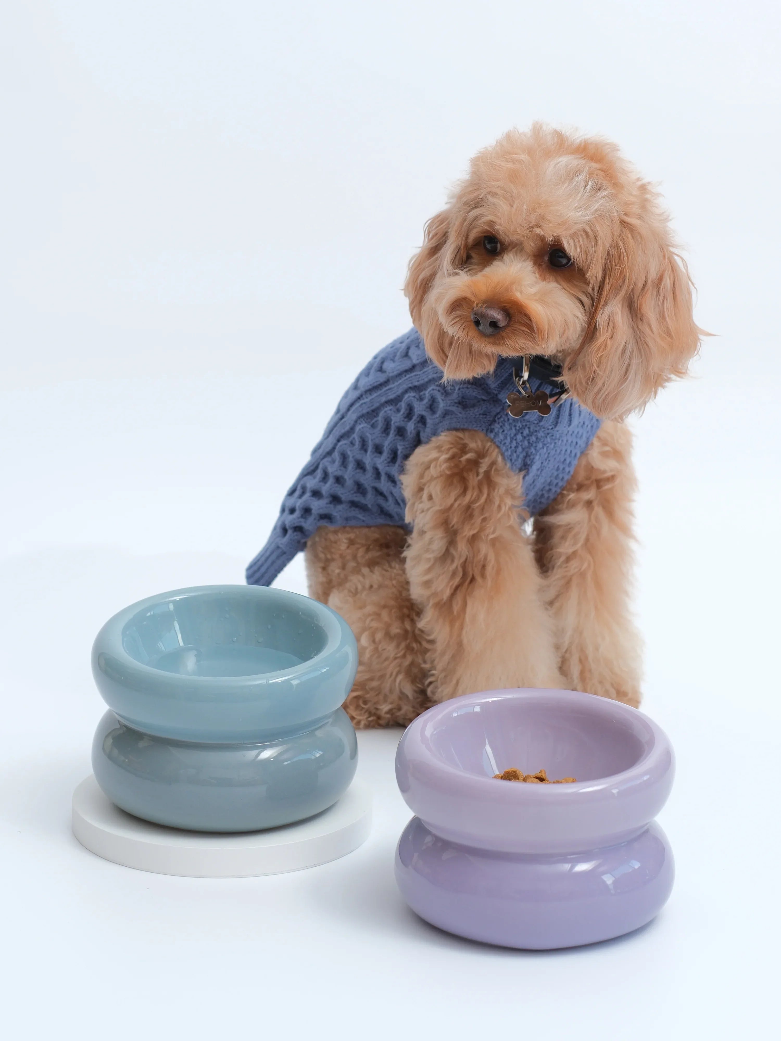 Soufflé Pet Bowl | Frozen Blue 6 - MiniPaw Luxe