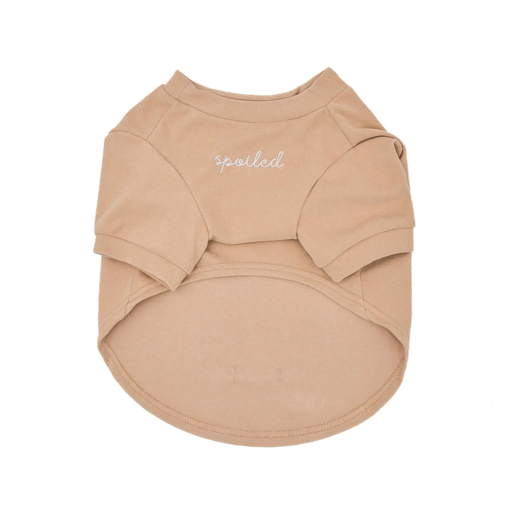 Spoiled Mock Neck Shirt | Latte 1 - MiniPaw Luxe