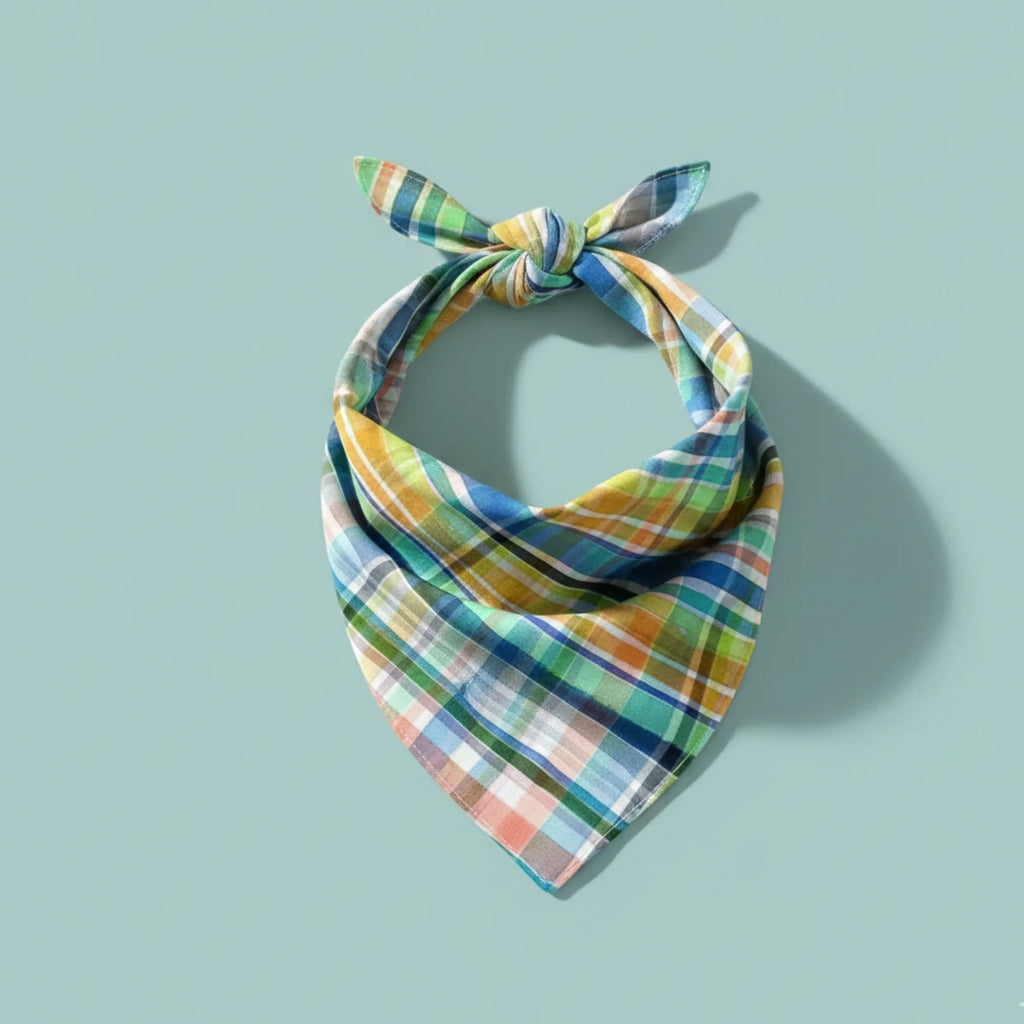 Spring Plaid Dog Bandana 2 - MiniPaw Luxe