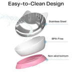 Stainless Steel Elevated Angled Cat Bowl 2 - MiniPaw Luxe
