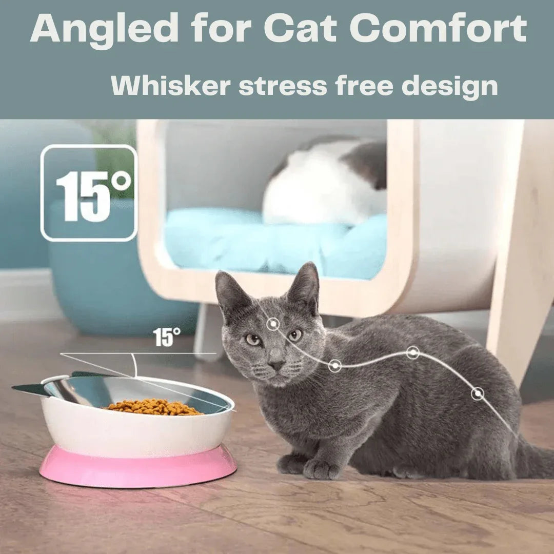 Stainless Steel Elevated Angled Cat Bowl 3 - MiniPaw Luxe