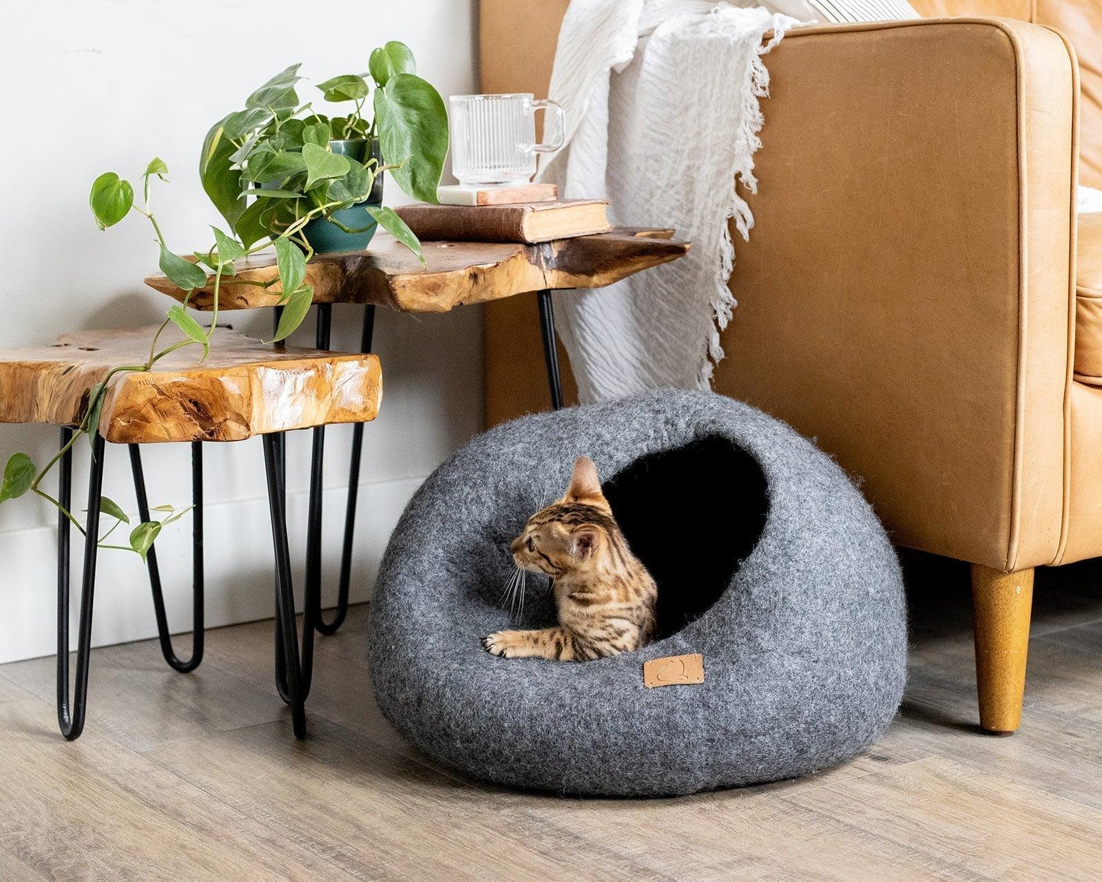 Stone Gray | Round Style Cave 3 - MiniPaw Luxe