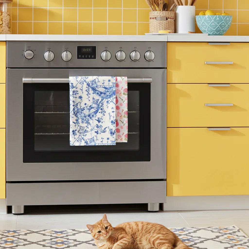 Tea Towels with Cat Designs 2 - MiniPaw Luxe