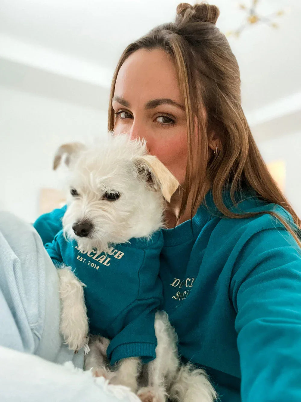 Terry Pullover | Teal 1 - MiniPaw Luxe