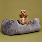 The Sammy Bolster Dog Bed | Dark Grey 2 - MiniPaw Luxe