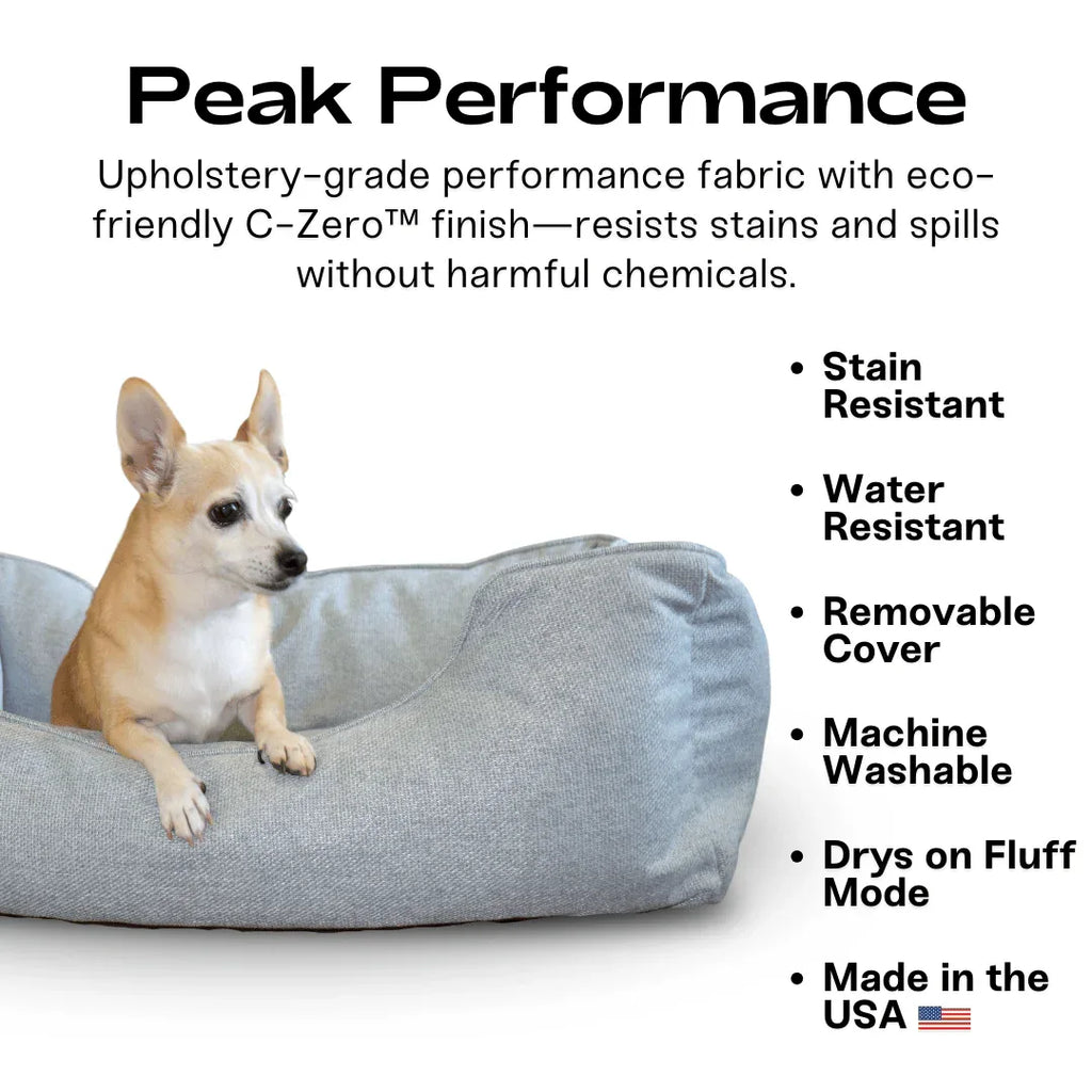 The Sammy Bolster Dog Bed | Flax 4 - MiniPaw Luxe