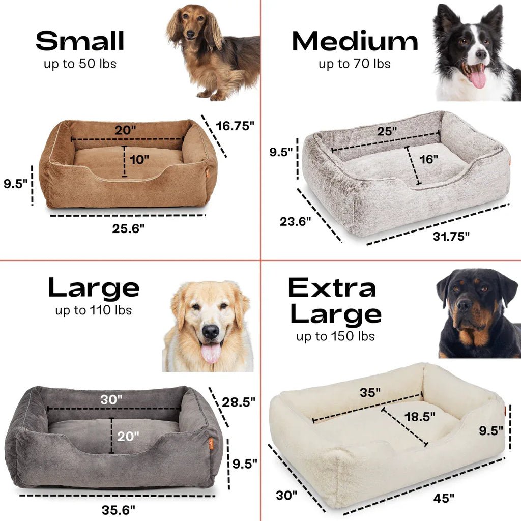 The Sammy Bolster Dog Bed | Light Brown 4 - MiniPaw Luxe