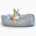 The Sammy Bolster Dog Bed | Sky Blue 1 - MiniPaw Luxe