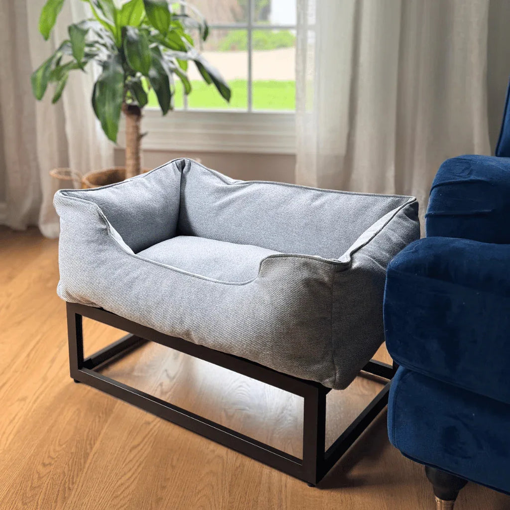 The Sammy Bolster Dog Bed | Sky Blue 3 - MiniPaw Luxe