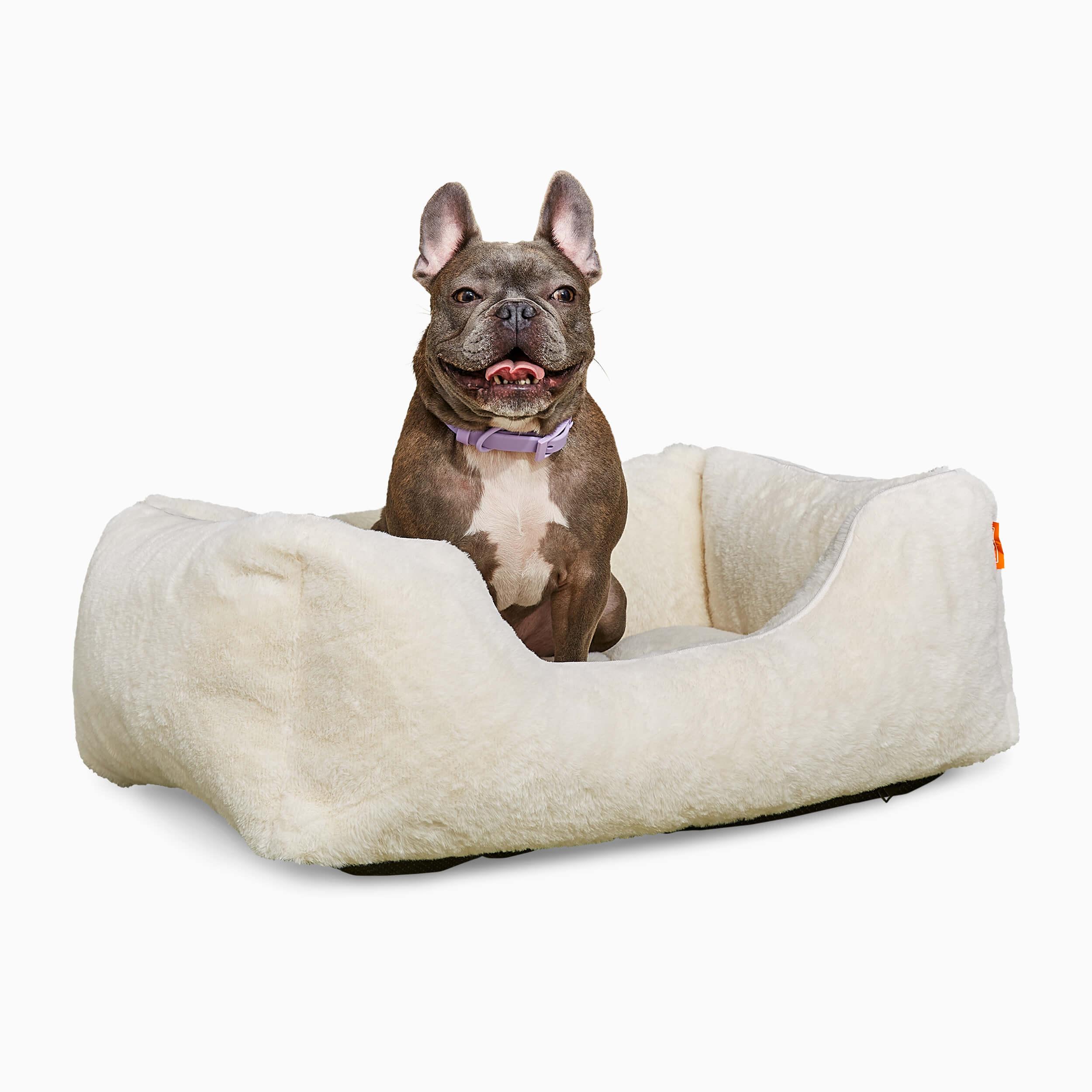 The Sammy Bolster Dog Bed | White 1 - MiniPaw Luxe