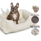 The Sammy Bolster Dog Bed | White 3 - MiniPaw Luxe