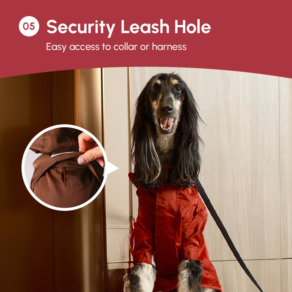 Tribeca Adjustable Velcro Raincoat | Burgundy 11 - MiniPaw Luxe