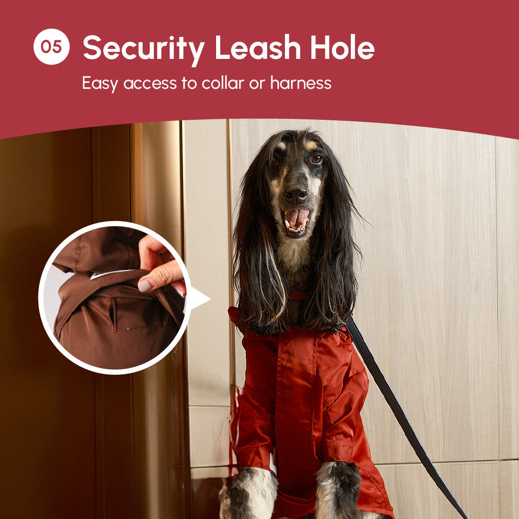 Tribeca Adjustable Velcro Raincoat | Burgundy 11 - MiniPaw Luxe