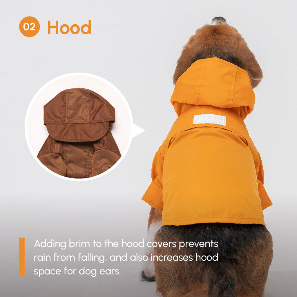 Tribeca Adjustable Velcro Raincoat | Egg Yolk 10 - MiniPaw Luxe