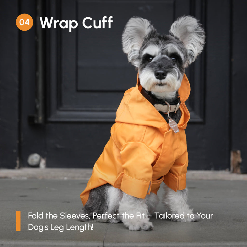 Tribeca Adjustable Velcro Raincoat | Egg Yolk 12 - MiniPaw Luxe