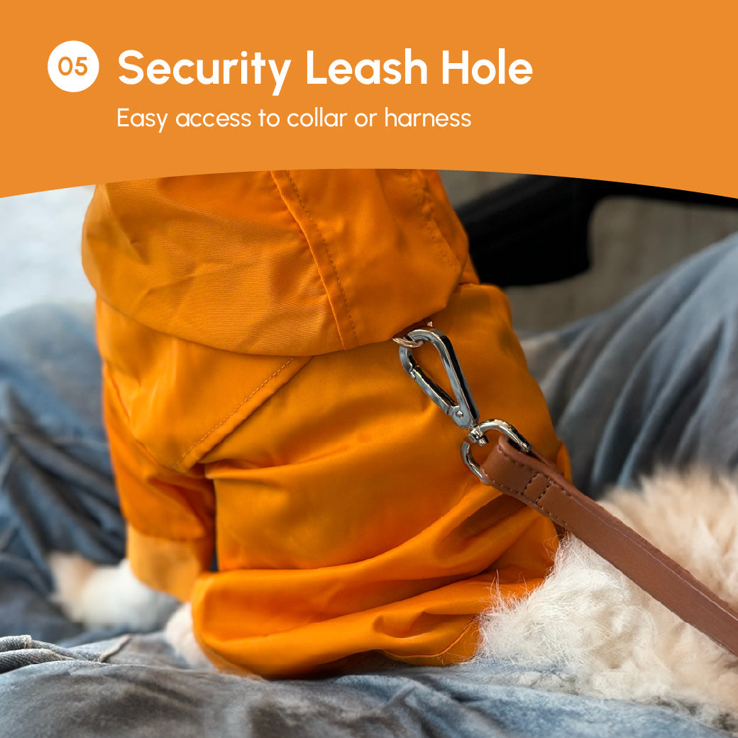Tribeca Adjustable Velcro Raincoat | Egg Yolk 13 - MiniPaw Luxe