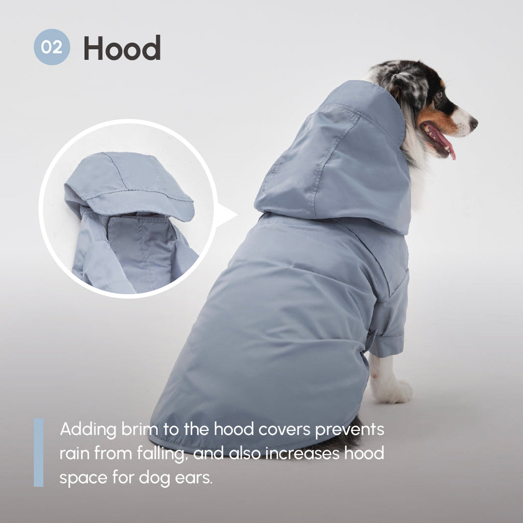 Tribeca Adjustable Velcro Raincoat | Light Blue 11 - MiniPaw Luxe