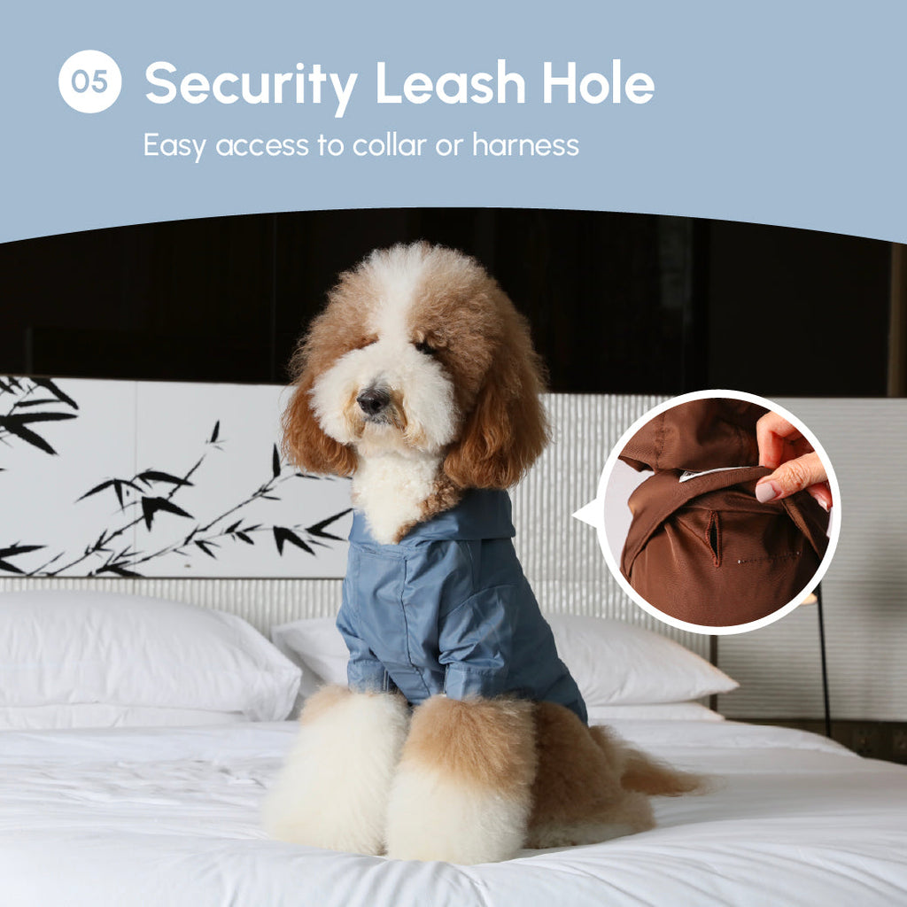 Tribeca Adjustable Velcro Raincoat | Light Blue 14 - MiniPaw Luxe